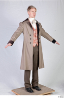  Photos Man in Historical Dress 34 19th century Historical clothing a poses grey suit whole body 0008.jpg